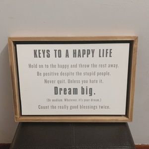 Hallmark Happy Life Quote Wooden Wall Art